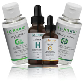 Kit 3 Passos Lifiting de Palpebras e Hidratacao  LaJeune com Sérum H, Olhos, Gel de Limpeza e Tônico Facial – Dia & Noite