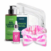Kit Skincare Glow Imediato LaJeune – Sérum 11 em 1, Gel, Tônico, Faixa e Nécessaire para Lifting Diário