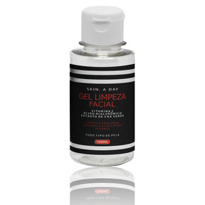 Kit Skincare Facial Skin.A Day – Sérum Clareador Vitamina C 10% Nanoencapsulada, Ácido Hialurônico e Rosa Mosqueta + Gel de Limpeza + Tônico – Luminosidade, Firmeza, Hidratação e Tom Uniforme