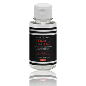 Kit Skincare Facial Skin.A Day – Sérum Clareador Vitamina C 10% Nanoencapsulada, Ácido Hialurônico e Rosa Mosqueta + Gel de Limpeza + Tônico – Luminosidade, Firmeza, Hidratação e Tom Uniforme